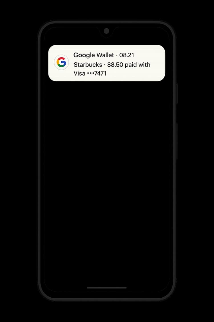 TapSpend notification capture